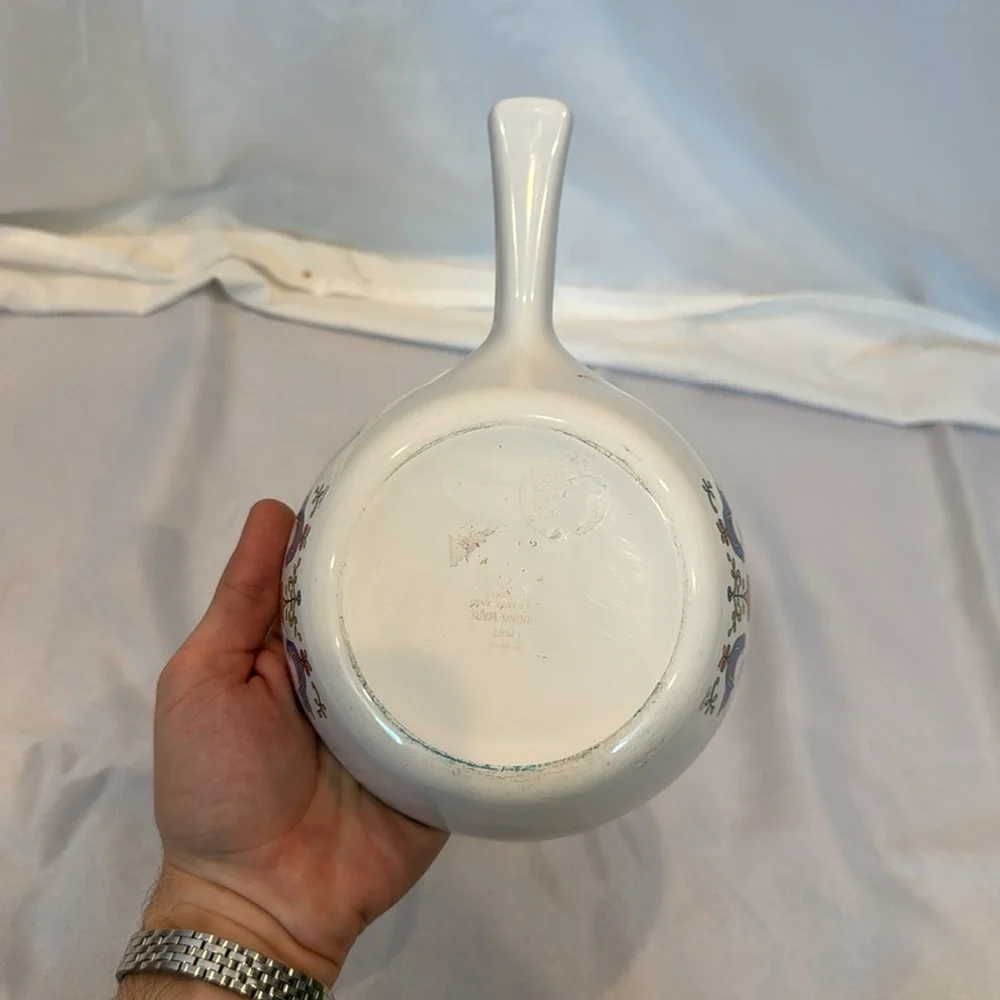 Vintage Corning Ware 1975 Country Festival/Blue Bird Pattern Sauce Skillet - Picture 4 of 5